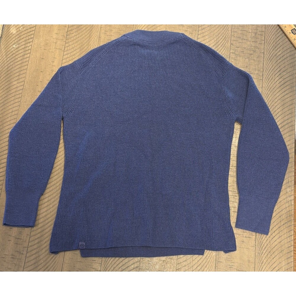 Lululemon Merino Wool-Blend Ribbed Crewneck Sweater Psychic Blue Women's Size 4 - Picture 3 of 5